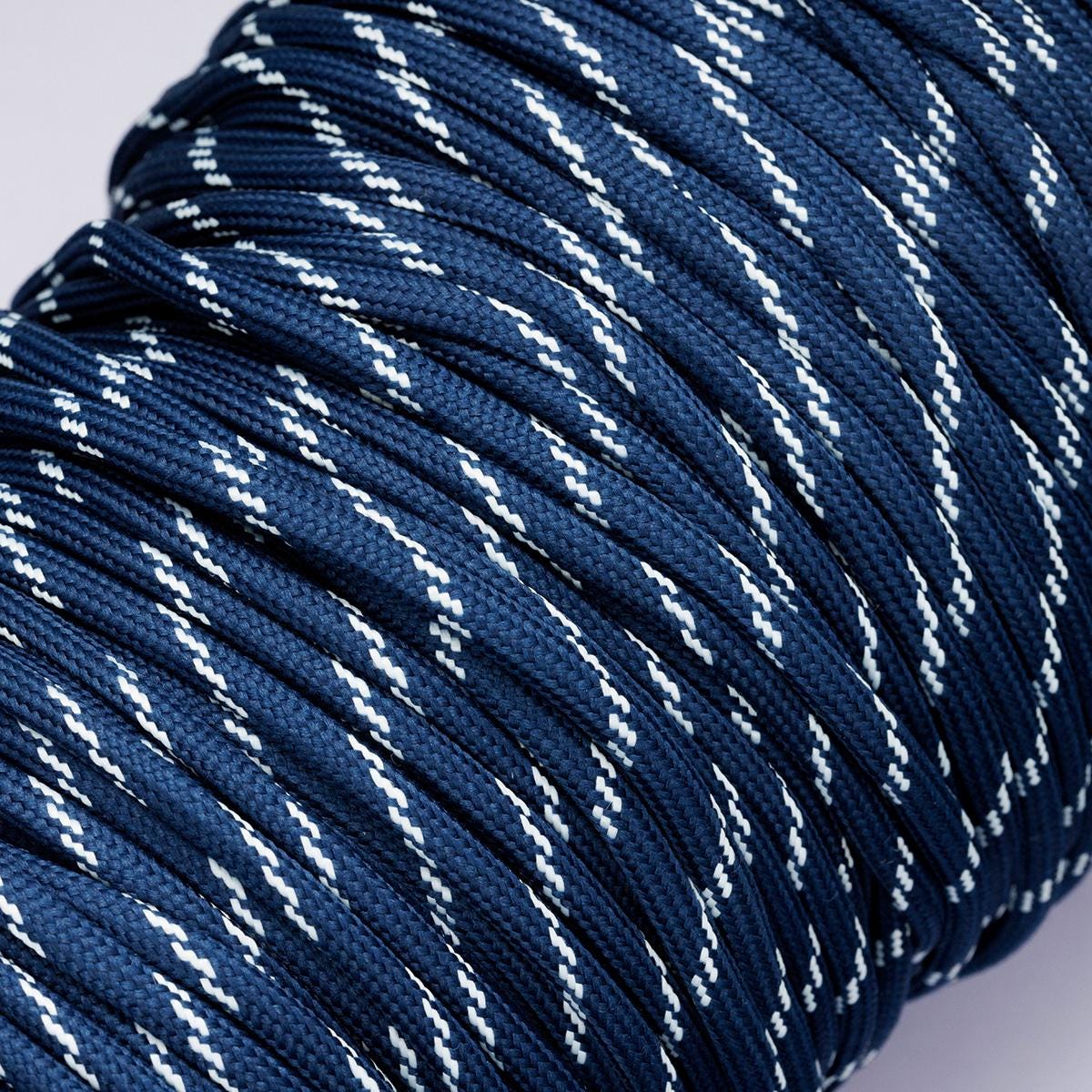 Jewelry Making Navy Blue Cord Polyester & Spandex Cord Ropes 5mm Blue Braided Rope by Yards custom making necklace bracelet | ROLL-01857