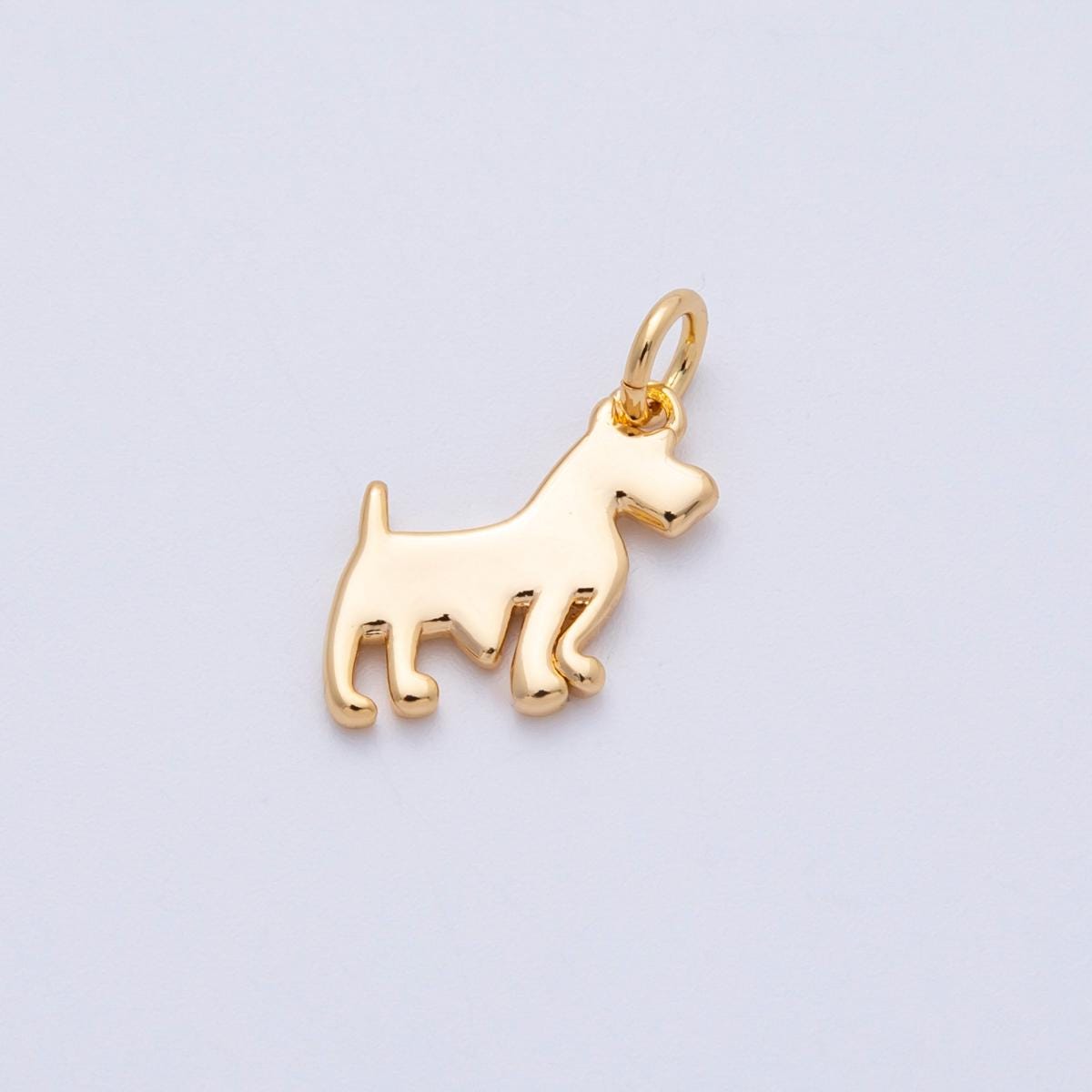 18K Gold Filled 14mm Minimalist Scottie Animal Pet Charm personalized jewelry gift for dog lovers DIY Supply custom necklace | Charms-00254