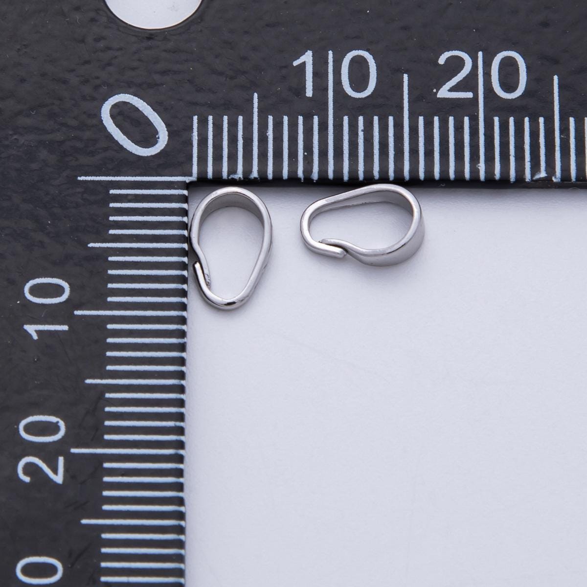 Gold Filled 8mm x 5.3mm Minimalist Bail Jewelry Findings Silver Teardrop Pinch Clasps for diy necklace and bracelet making | Findings-00055
