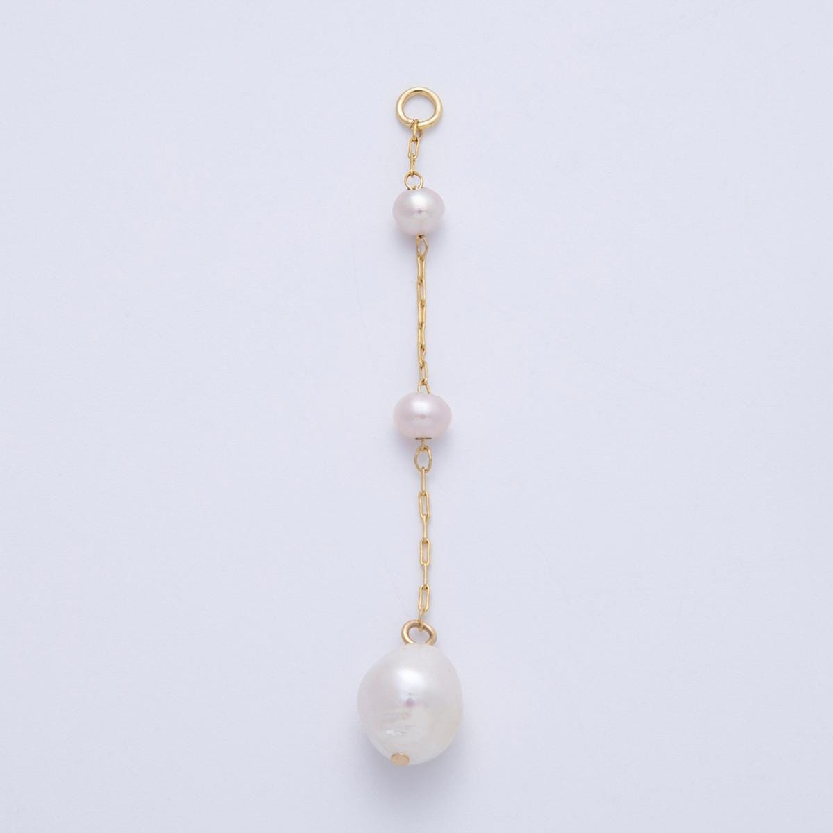 16k Long Baroque Pearl drop charm for custom earrings 65mm dangle faux pearl for bridal jewelry minimalist gift for her | CHARMS-00334