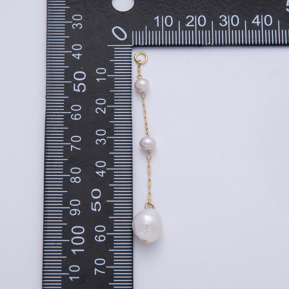 16k Long Baroque Pearl drop charm for custom earrings 65mm dangle faux pearl for bridal jewelry minimalist gift for her | CHARMS-00334