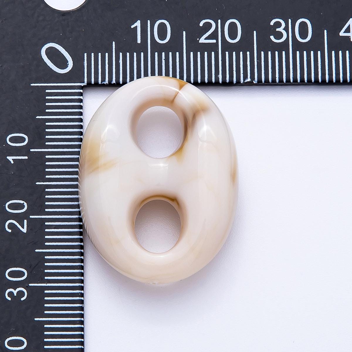 Retro Acrylic Button Bead Connectors 30.4mm Marbled Double Hole Links for Jewelry Making Scarf Rings Earrings DIY Supplies | FINDINGS-00066