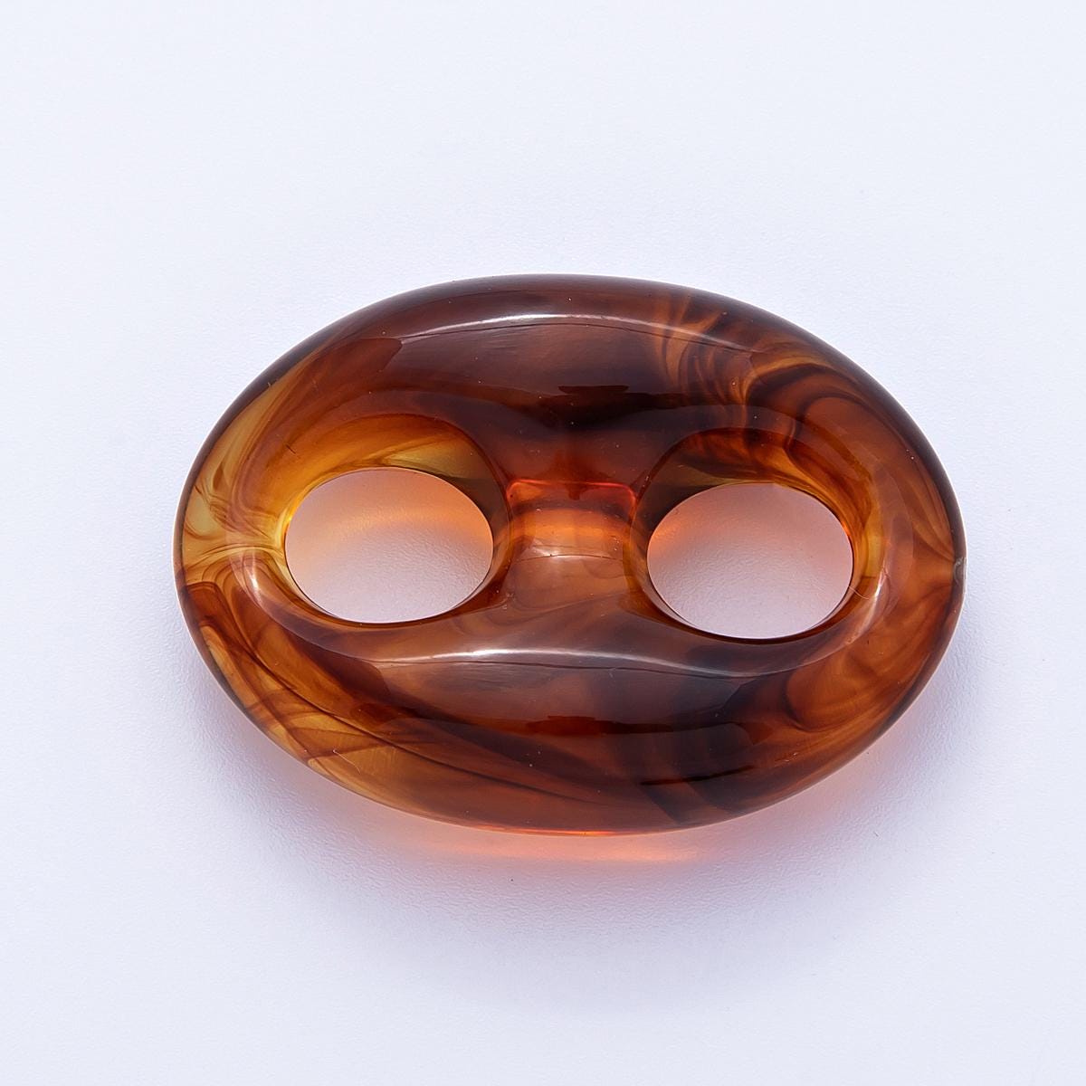 Retro Acrylic Button Bead Connectors 40.9mm Marbled Double Hole Links for Jewelry Making Scarf Rings Earrings DIY Supplies | FINDINGS-00072