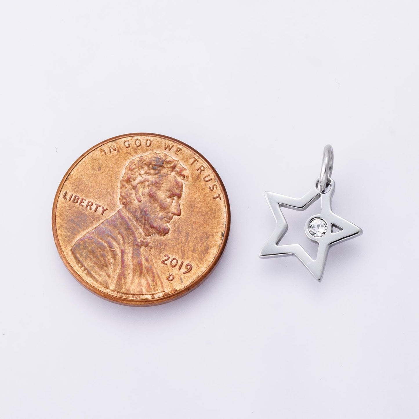 S925 sterling silver clear cz open celestial star pendant starry night charm necklace for DIY Jewelry Making Minimalist gift | C-00387