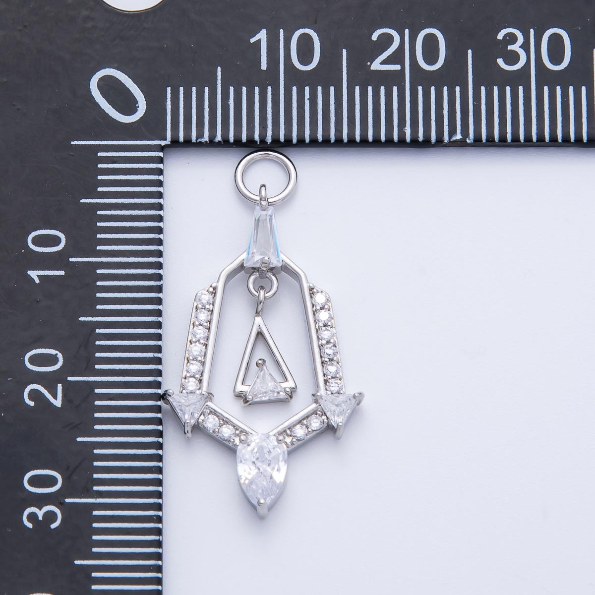 16k gold filled and white gold geometric shield arrow with dangle pendant boho tribal jewelry DIY Making Supply for Necklace | CHARMS-00372