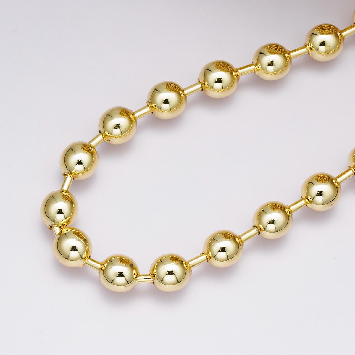 9.6mm ball beads 24k Gold Filled chain by yard, special chain Ball chain, round beads chain for diy craft Roll-1859