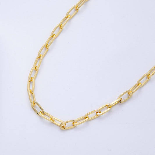 16K Gold Filled 9.3mm x 4.4mm Minimalist Paperclip Unfinished Chain by Yard Wholesale Bulk DIY Jewelry Making Supply necklace | Roll-01841