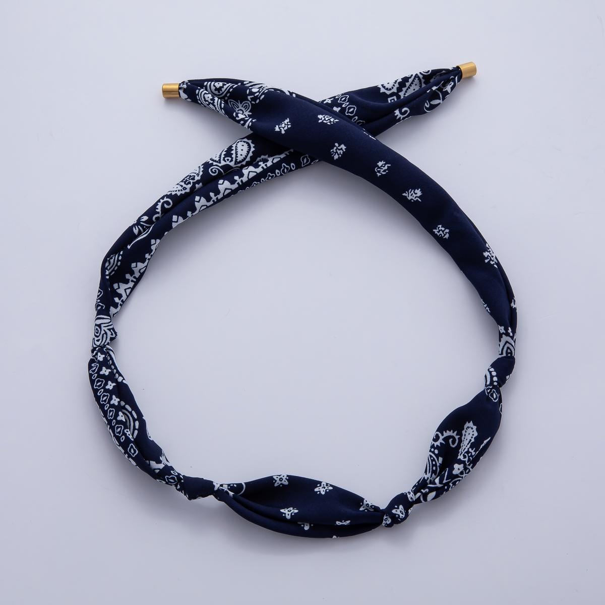 Gold Stainless Steel 25mm Red Blue Green Handmade Bandana Scarf Necklace Twisted Cotton Supply Boho DIY Jewelry Making | WA-04029