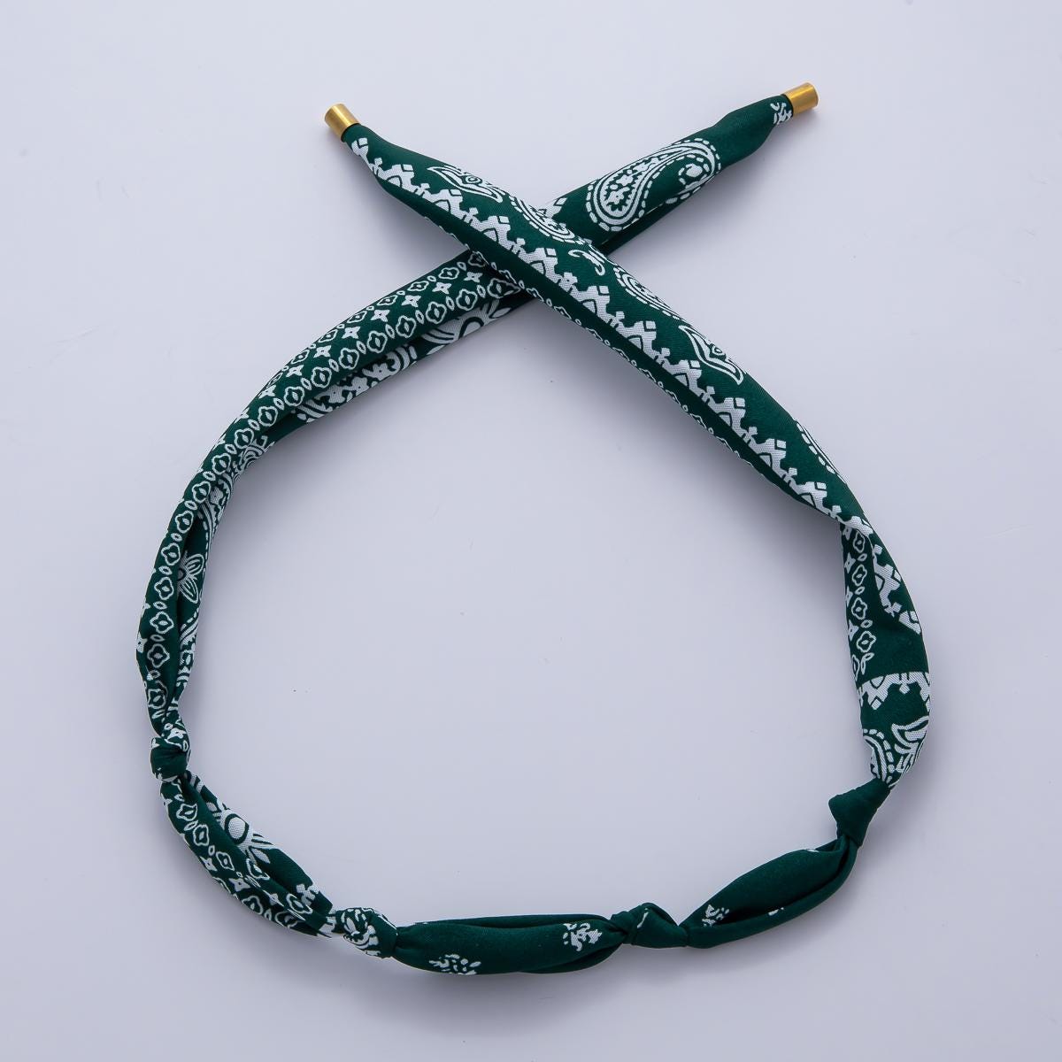 Gold Stainless Steel 25mm Red Blue Green Handmade Bandana Scarf Necklace Twisted Cotton Supply Boho DIY Jewelry Making | WA-04029