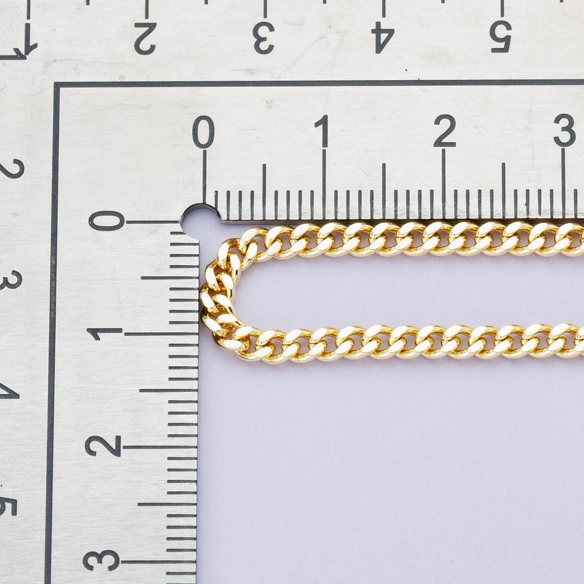 16k Gold Filled Cuban Link Chain by Yard Wholesale Bulk Dainty Gold Layering DIY Jewelry Supply for Necklace Bracelet Making | ROLL-01863