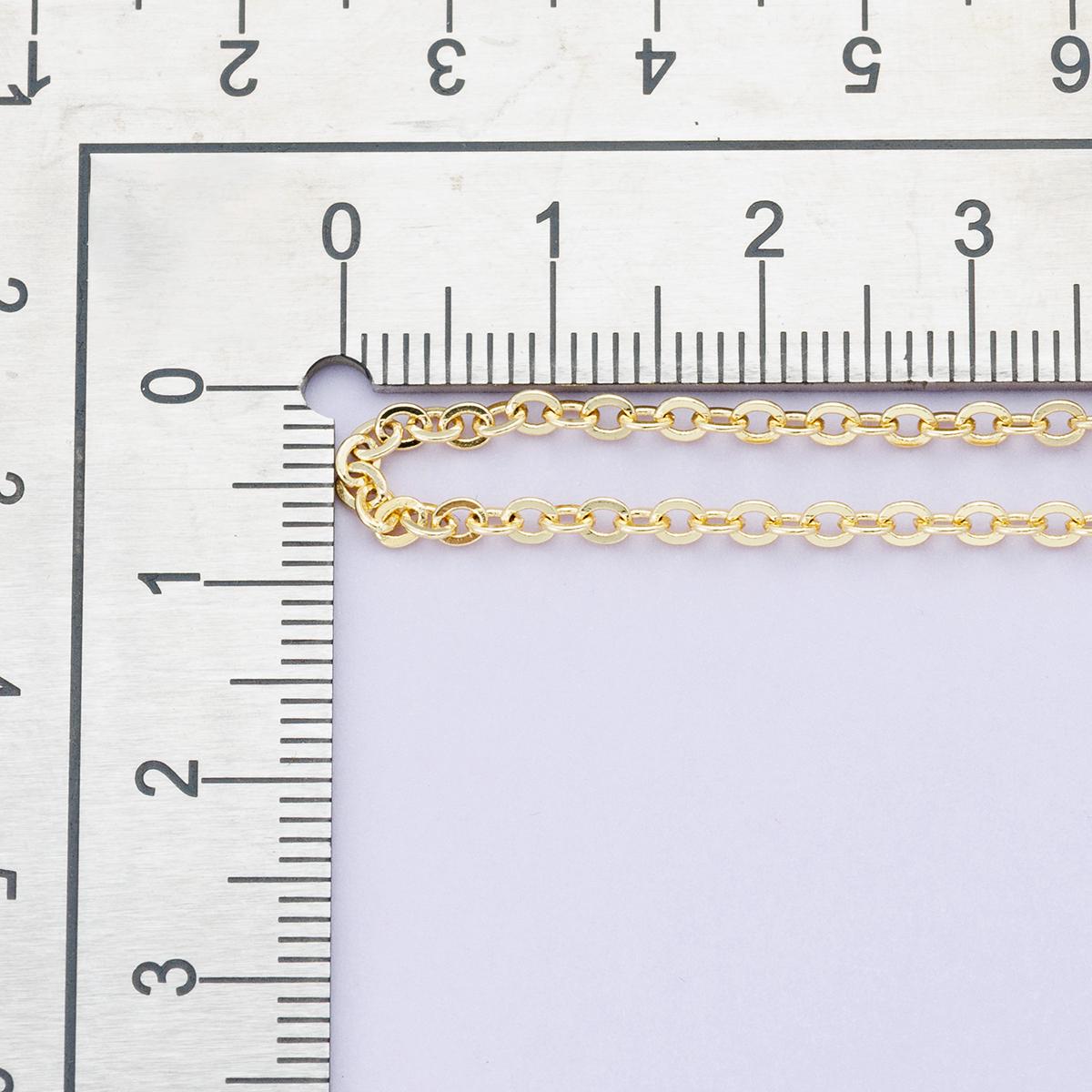 24k Gold Filled Rolo Cable Link Chain by Yard Wholesale Bulk Minimalist Stacking DIY Jewelry Supply Necklace Bracelet Making | ROLL-01864