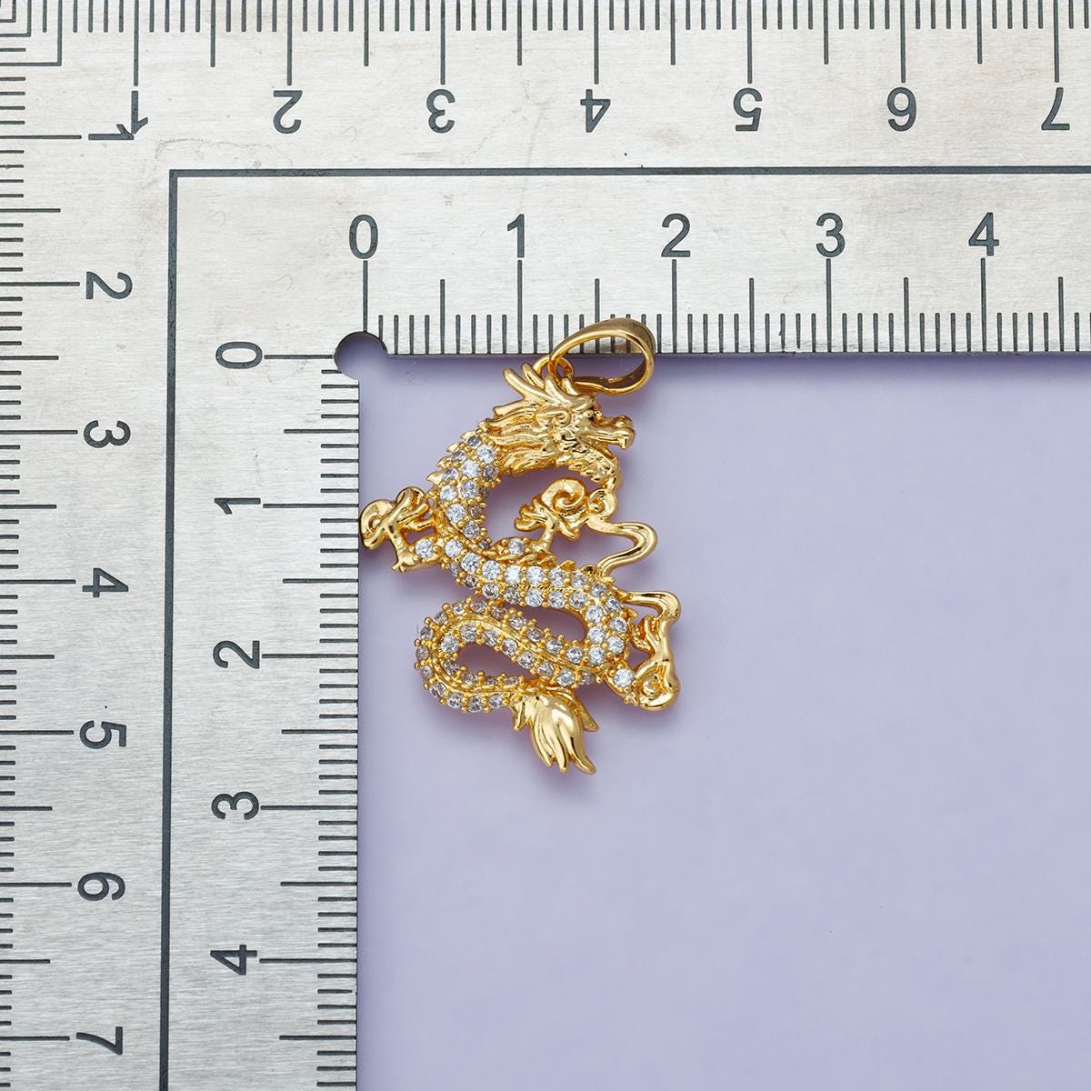 24k Gold Filled 28mm Dragon Charm Mythical Creature Pendant Year of the Dragon DIY Jewelry Making Supply for custom necklace | H-00627