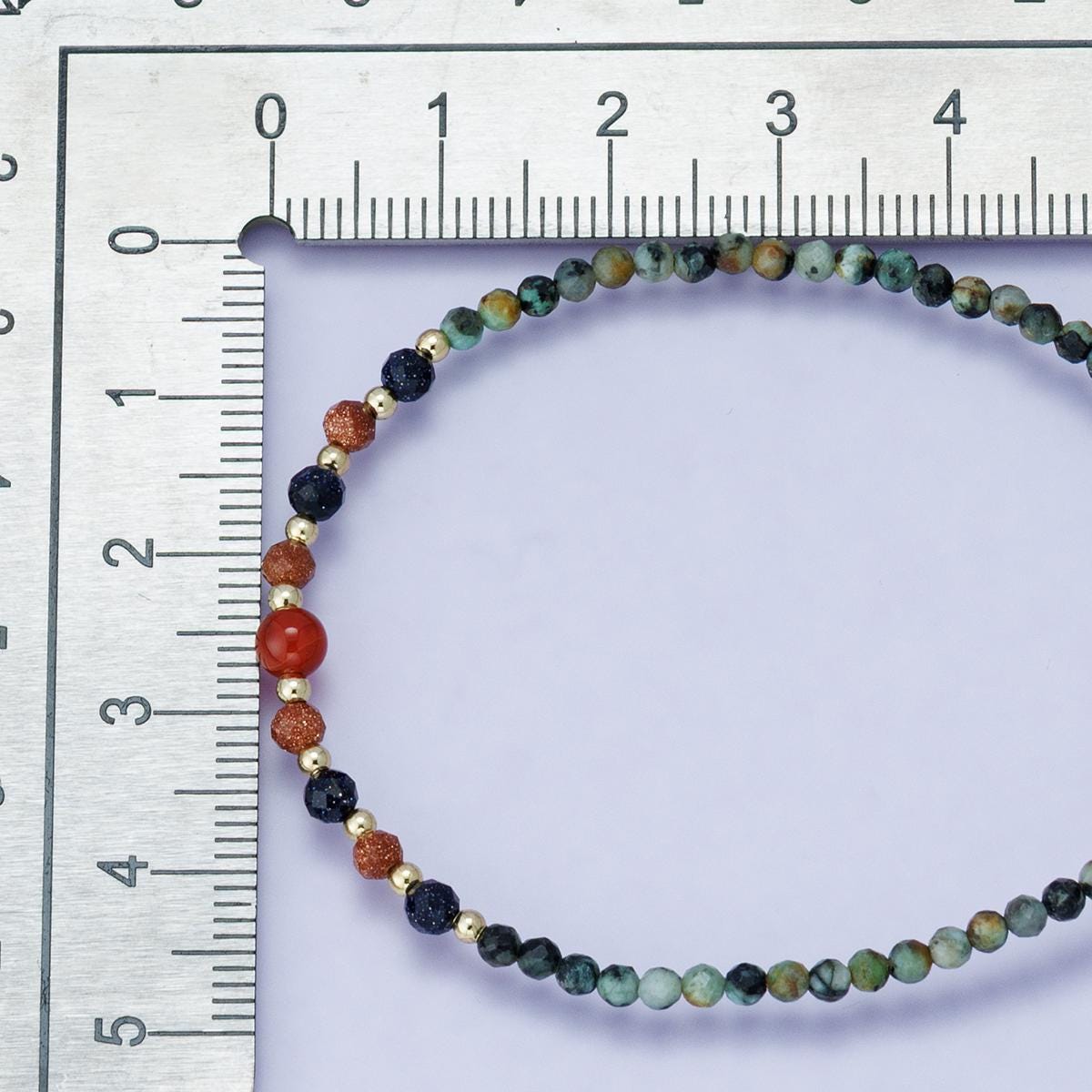 Natural Gemstone Beaded Necklace with gold accents handmade 24k gold filled healing crystal boho jewelry gift for her | WA-04201