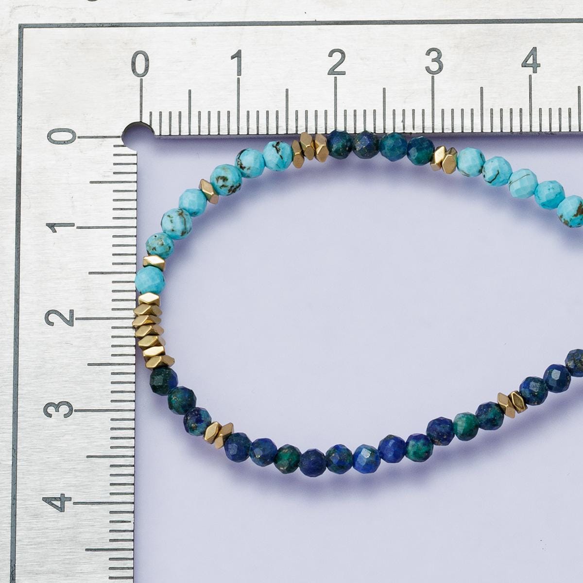 Handcrafted Dark Blue Glass Beaded Bracelet for Summer Jewelry Handmade Gift Idea for her 16.2 inches Long with 2 inch extender | WA-04203