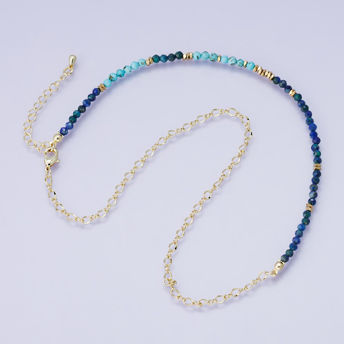 Handcrafted Dark Blue Glass Beaded Bracelet for Summer Jewelry Handmade Gift Idea 16.2 inch Long with 2 inch extender for her | WA-04203