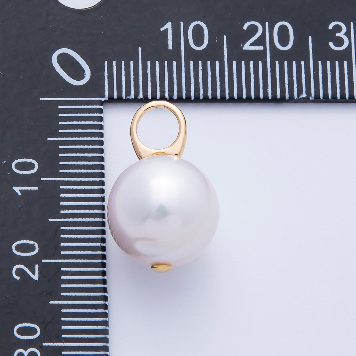18k Gold Filled Freshwater Pearl Pendant 20mm Dainty Floating Pearl Charm Minimalist Bridesmaid Gift Necklace Component | CHARMS-00323