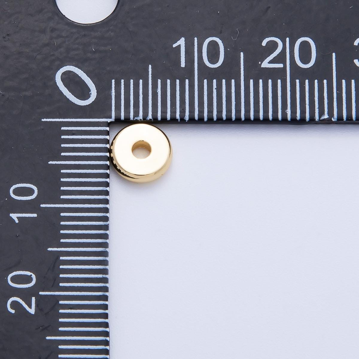 50x 16k Gold Filled Smooth Flat Round Beads 6.8mm x 2mm Minimalist Rondelle Spacer Findings DIY Jewelry for Necklace Bracelet | BEADS-00138