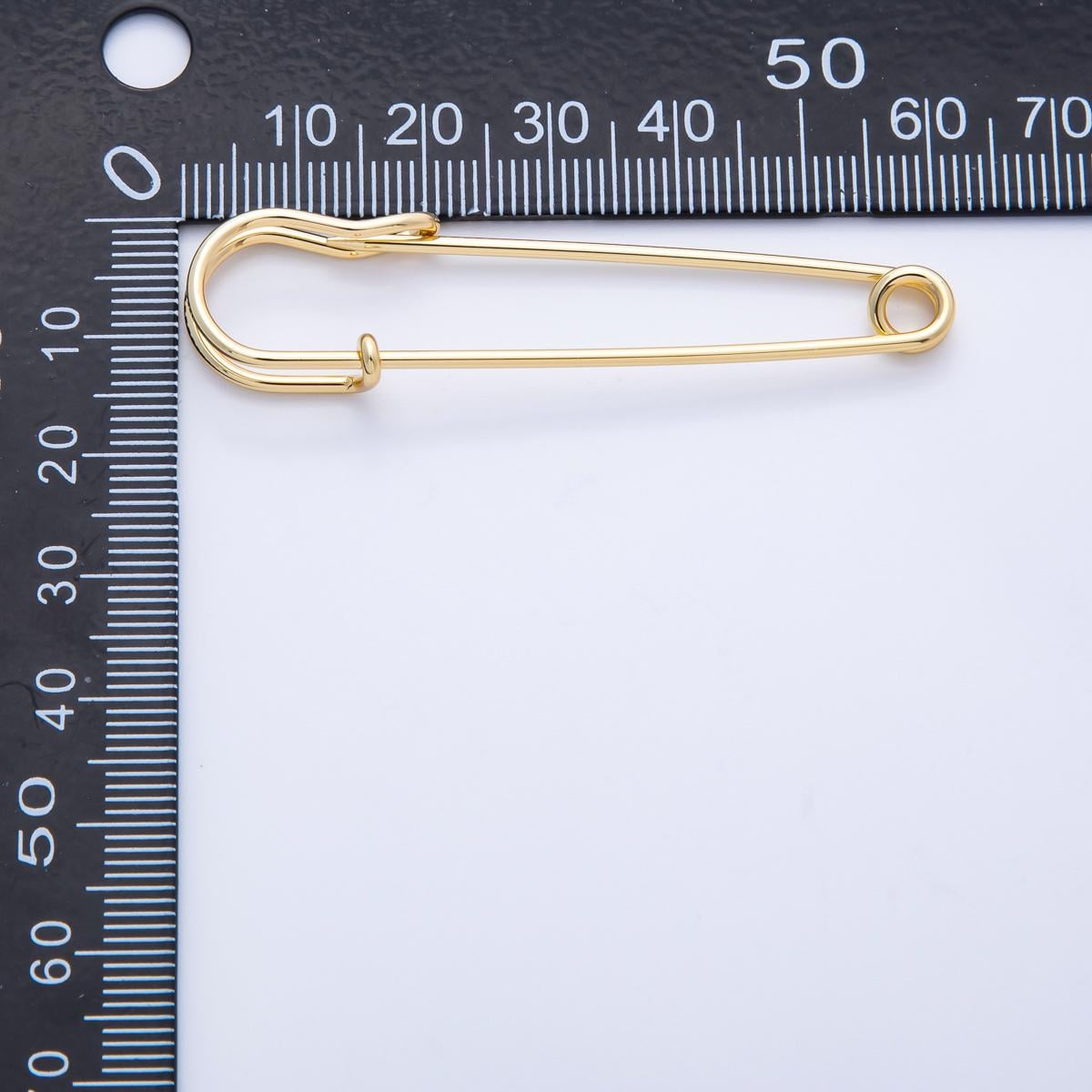 16k God Filled Long Gold Safety Pin Charm 60mm Heavy Duty Big Pins for Jacket Purse DIY Charm Holder Jewelry Making | FINDINGS-00057