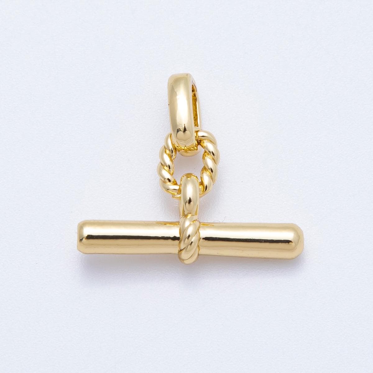 16K Gold Filled 20mm Minimalist Twisted Rope Tube Bar Pendant Minimalist Cable Bar Charm Fine Jewelry Gift DIY Supply | Findings-00046