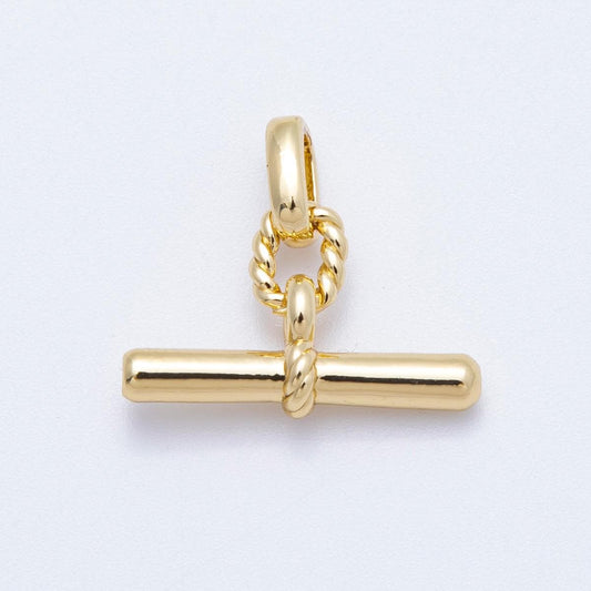 16K Gold Filled 20mm Minimalist Twisted Rope Tube Bar Pendant Minimalist Cable Bar Charm Fine Jewelry Gift DIY Supply | Findings-00046