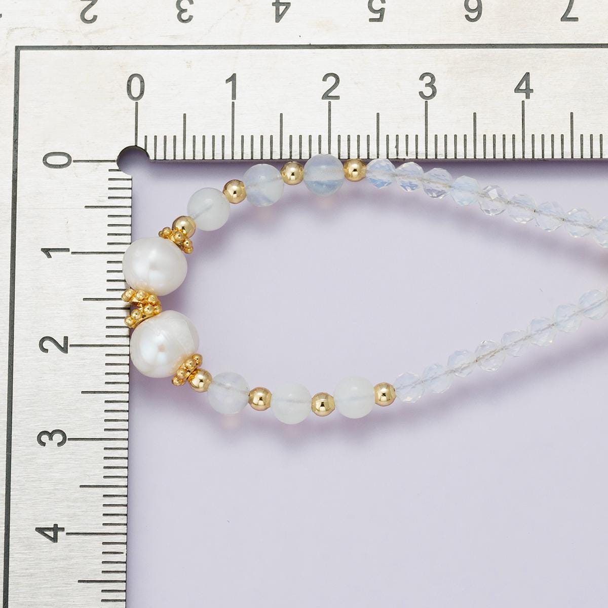 Handmade 24k gold filled Clear Quartz and Freshwater Pearl Necklace 18 inch Modern Bridal Pearl Jewelry Minimalist Stacking piece | WA-04236