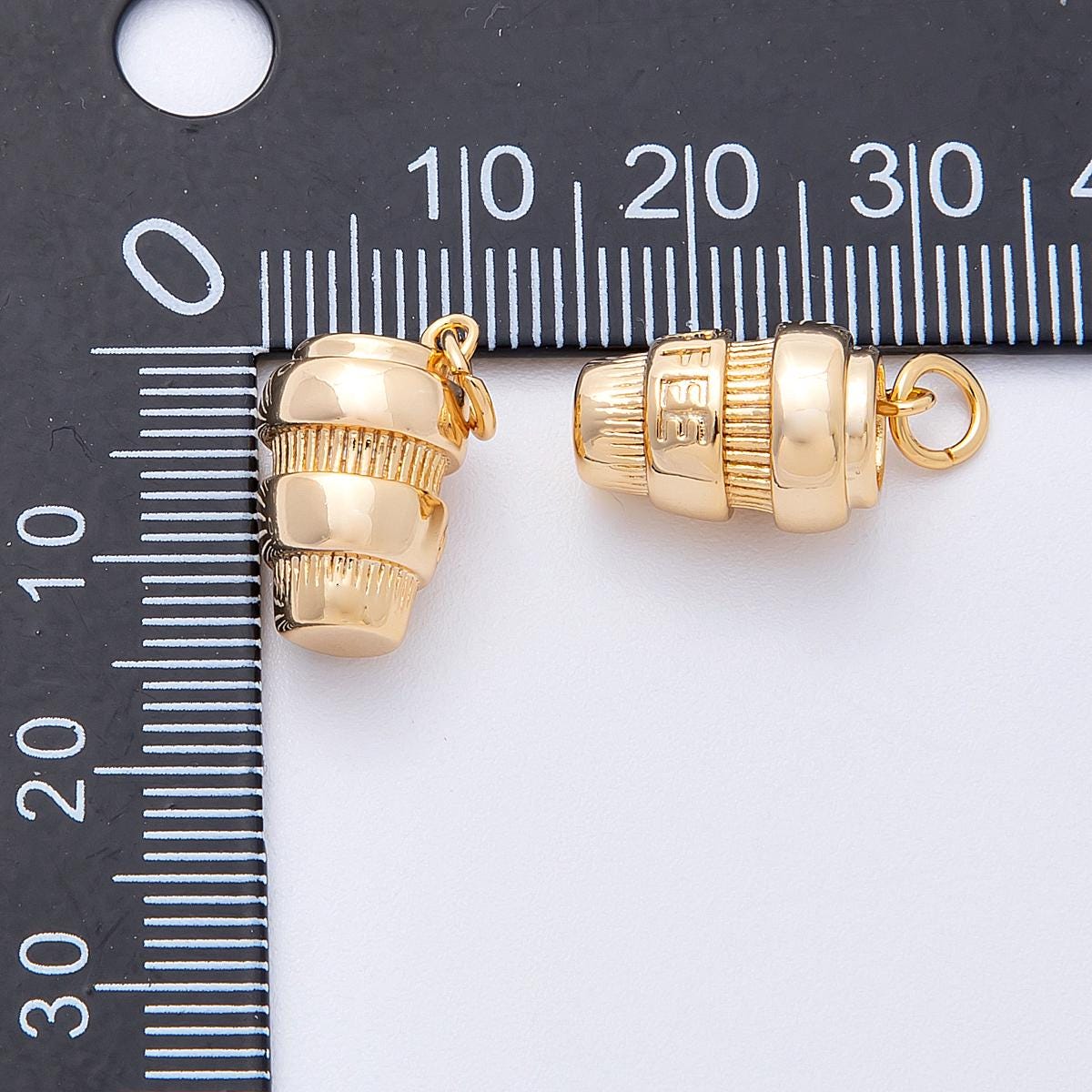 18K Gold Filled 15.6mm Coffee Cup Multidimensional 3D Charm To-Go Barista Pendant Whimsical Charm Coffee Lover Gift for Her | Charms-00340
