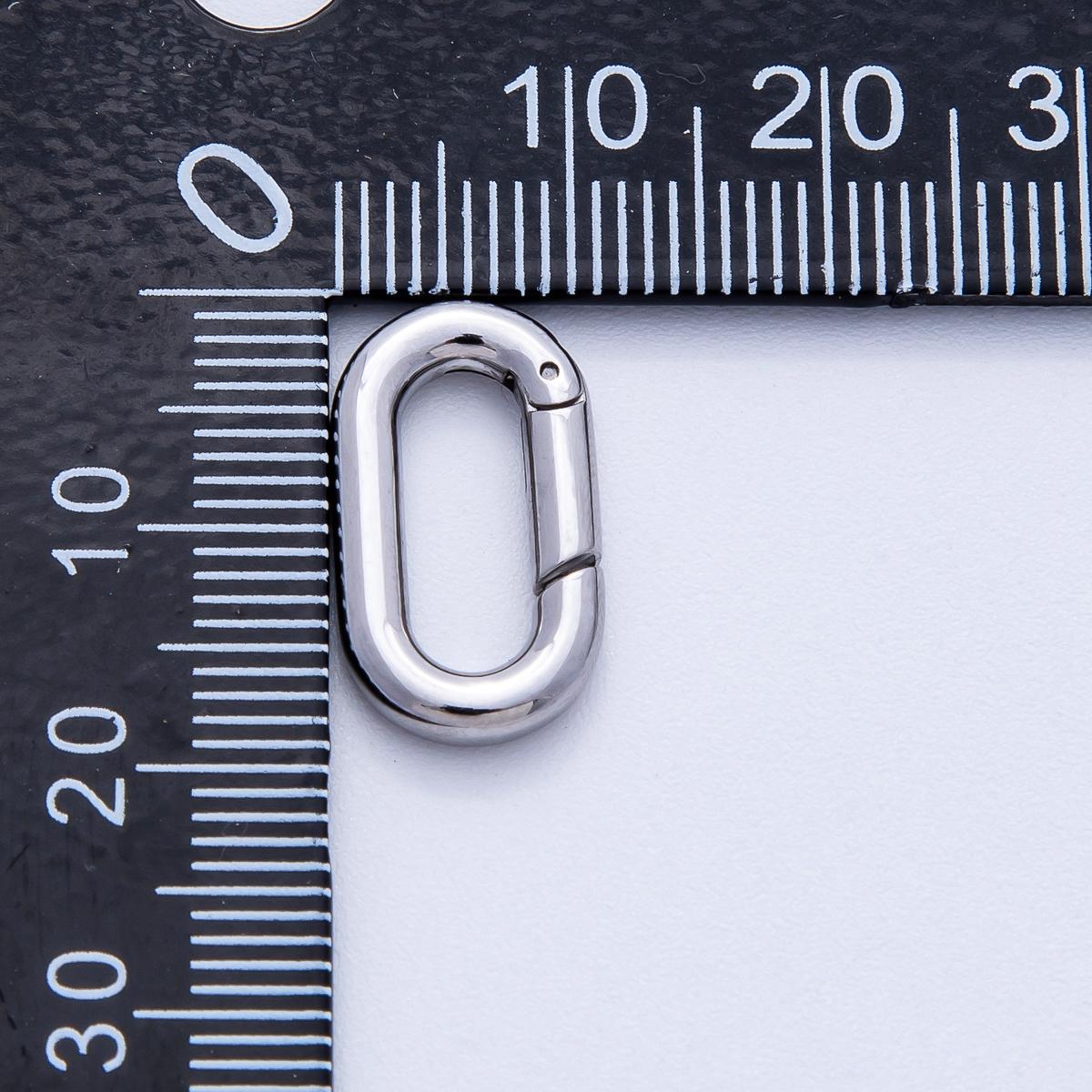 Stainless Steel 18.3mm & 22.6mm High-Polish Silver Oval Carabiner Clasp Minimalist Charm Connector for DIY Modern Jewelry | FINDINGS-00076
