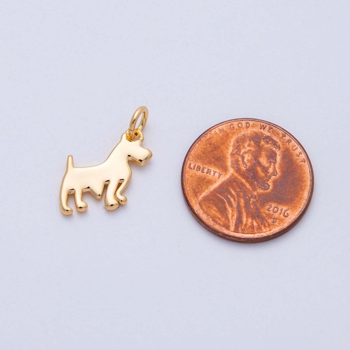18K Gold Filled 14mm Minimalist Scottie Animal Pet Charm personalized jewelry gift for dog lovers DIY Supply custom necklace | Charms-00254