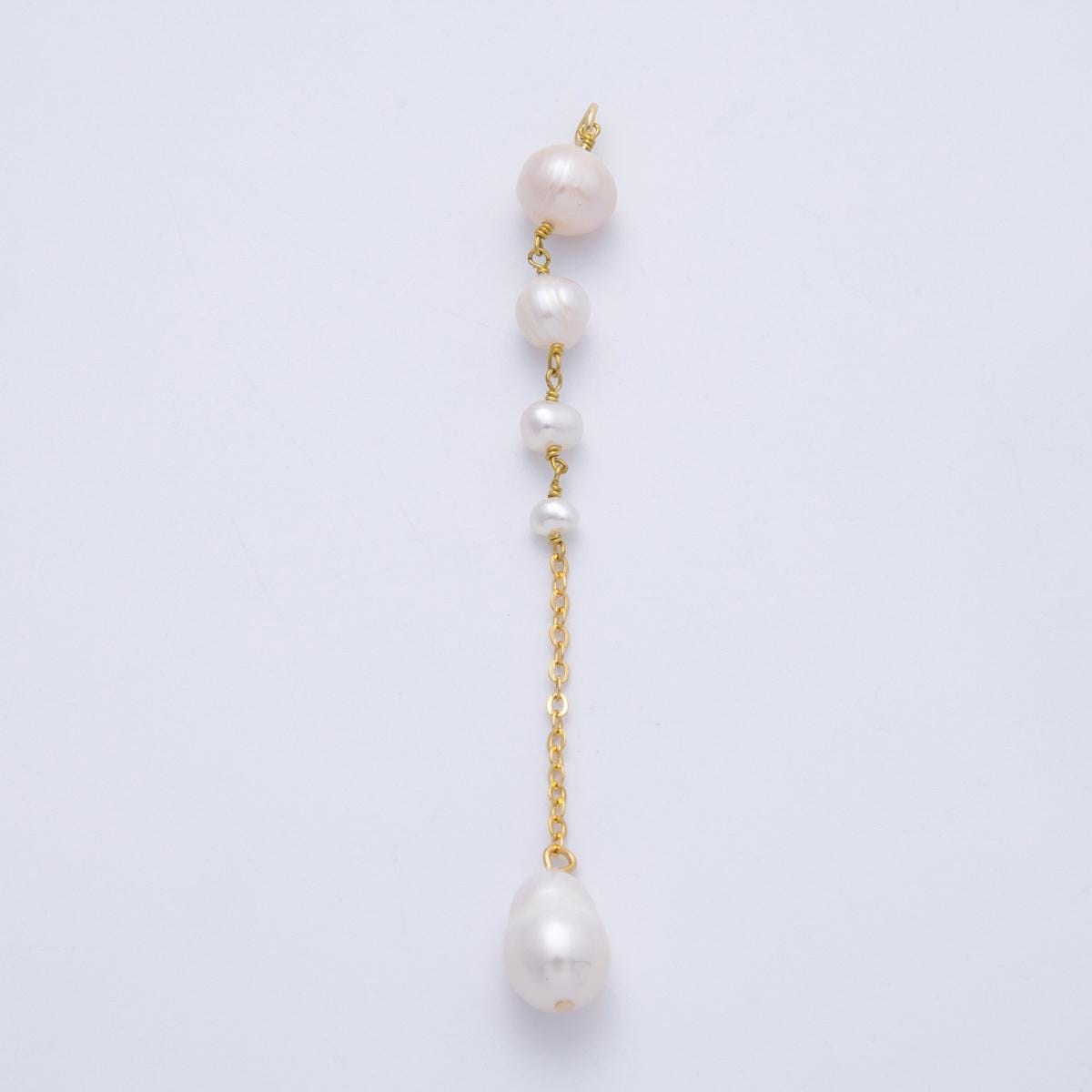 16k Long Baroque Pearl drop charm for custom earrings 78mm dangle faux pearl for bridal jewelry minimalist gift for her | CHARMS-00333