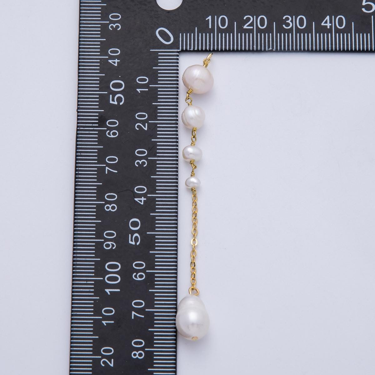 16k Long Baroque Pearl drop charm for custom earrings 78mm dangle faux pearl for bridal jewelry minimalist gift for her | CHARMS-00333
