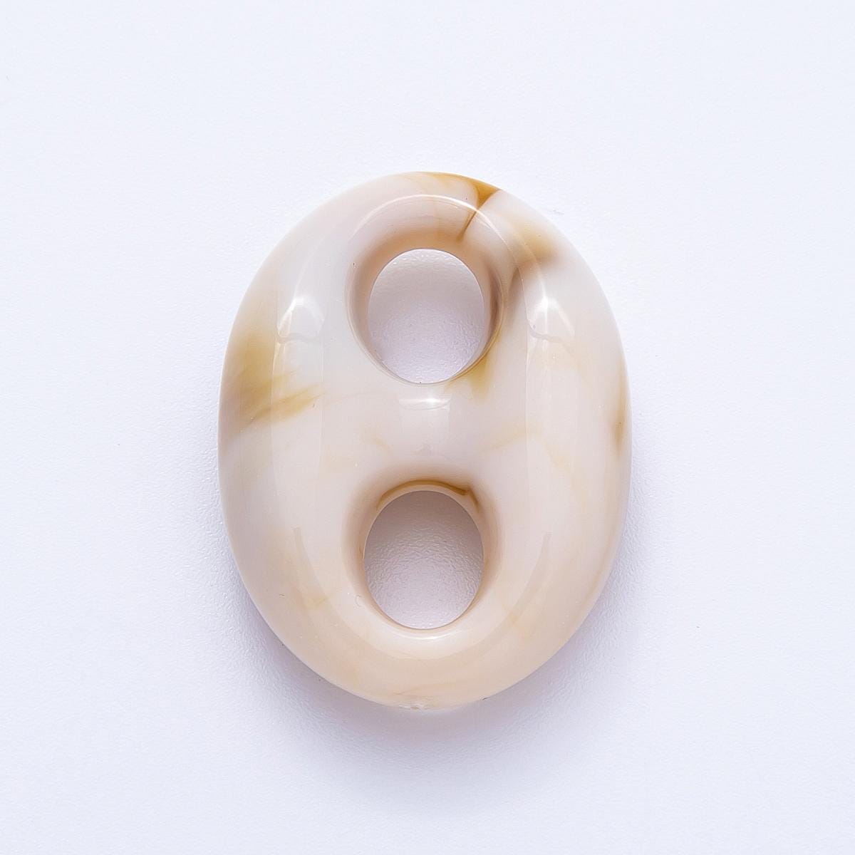 Retro Acrylic Button Bead Connectors 30.4mm Marbled Double Hole Links for Jewelry Making Scarf Rings Earrings DIY Supplies | FINDINGS-00066