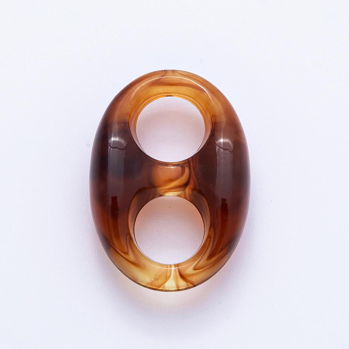 Retro Acrylic Button Bead Connectors 30.4mm Marbled Double Hole Links for Jewelry Making Scarf Rings Earrings DIY Supplies | FINDINGS-00066