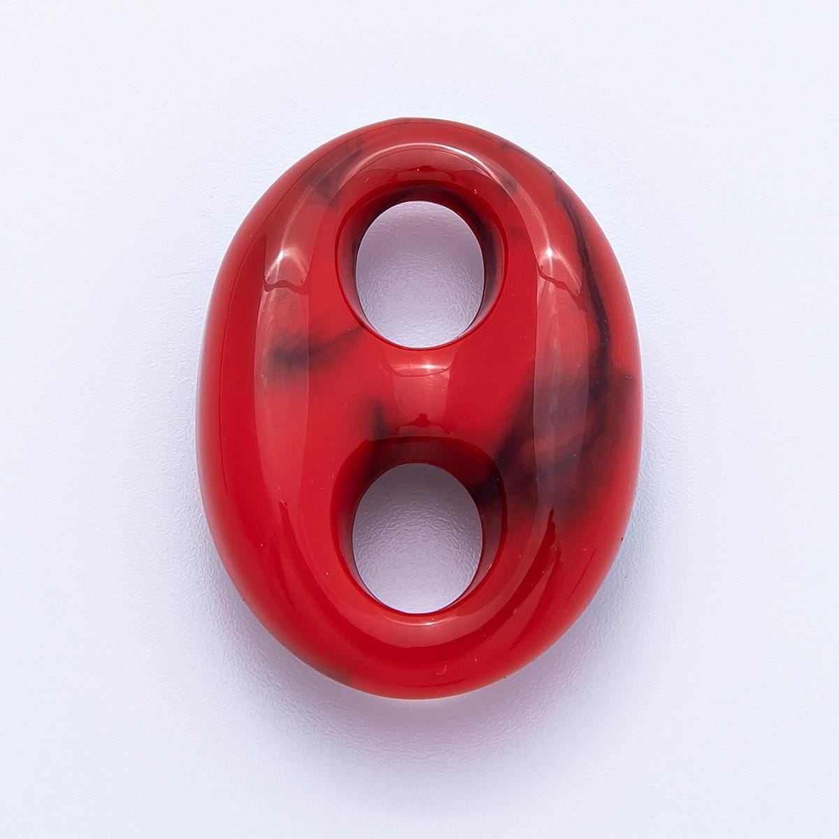 Retro Acrylic Button Bead Connectors 30.4mm Marbled Double Hole Links for Jewelry Making Scarf Rings Earrings DIY Supplies | FINDINGS-00066