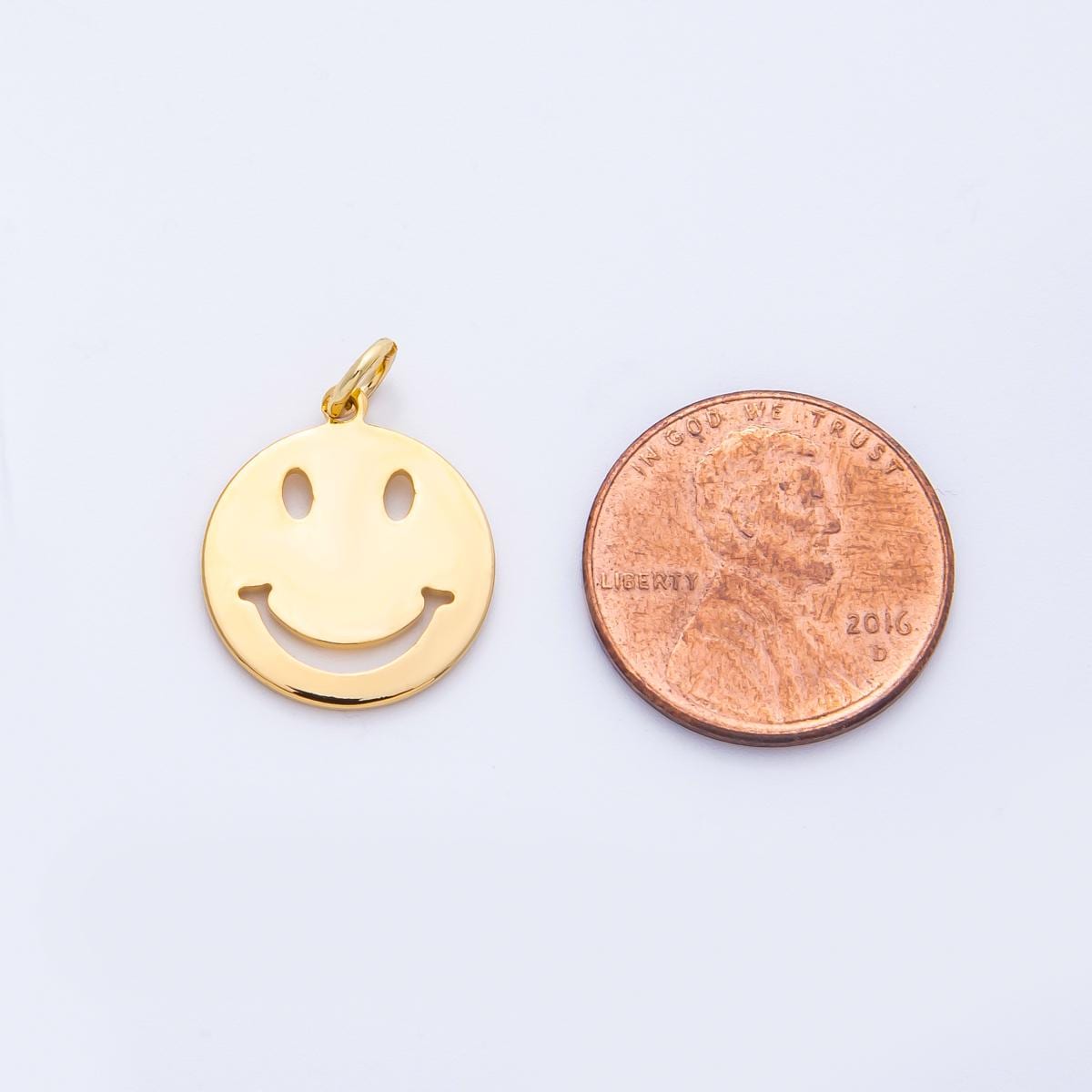 18k Stainless Steel Gold Smiley Face Charm Minimalist Happy Pendant DIY Jewelry Making Supply for custom Necklace & Bracelet | CHARMS-00364