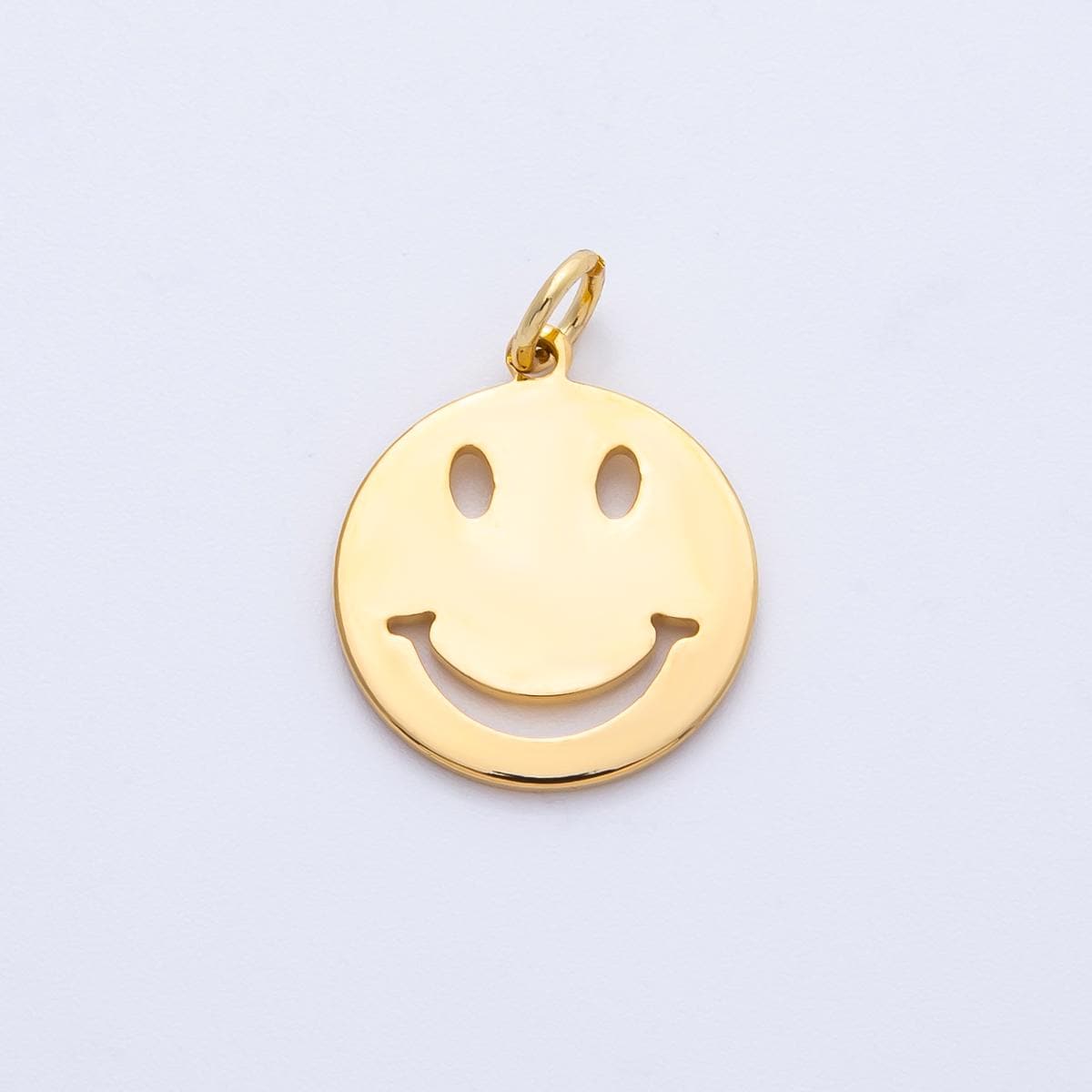 18k Stainless Steel Gold Smiley Face Charm Minimalist Happy Pendant DIY Jewelry Making Supply for custom Necklace & Bracelet | CHARMS-00364