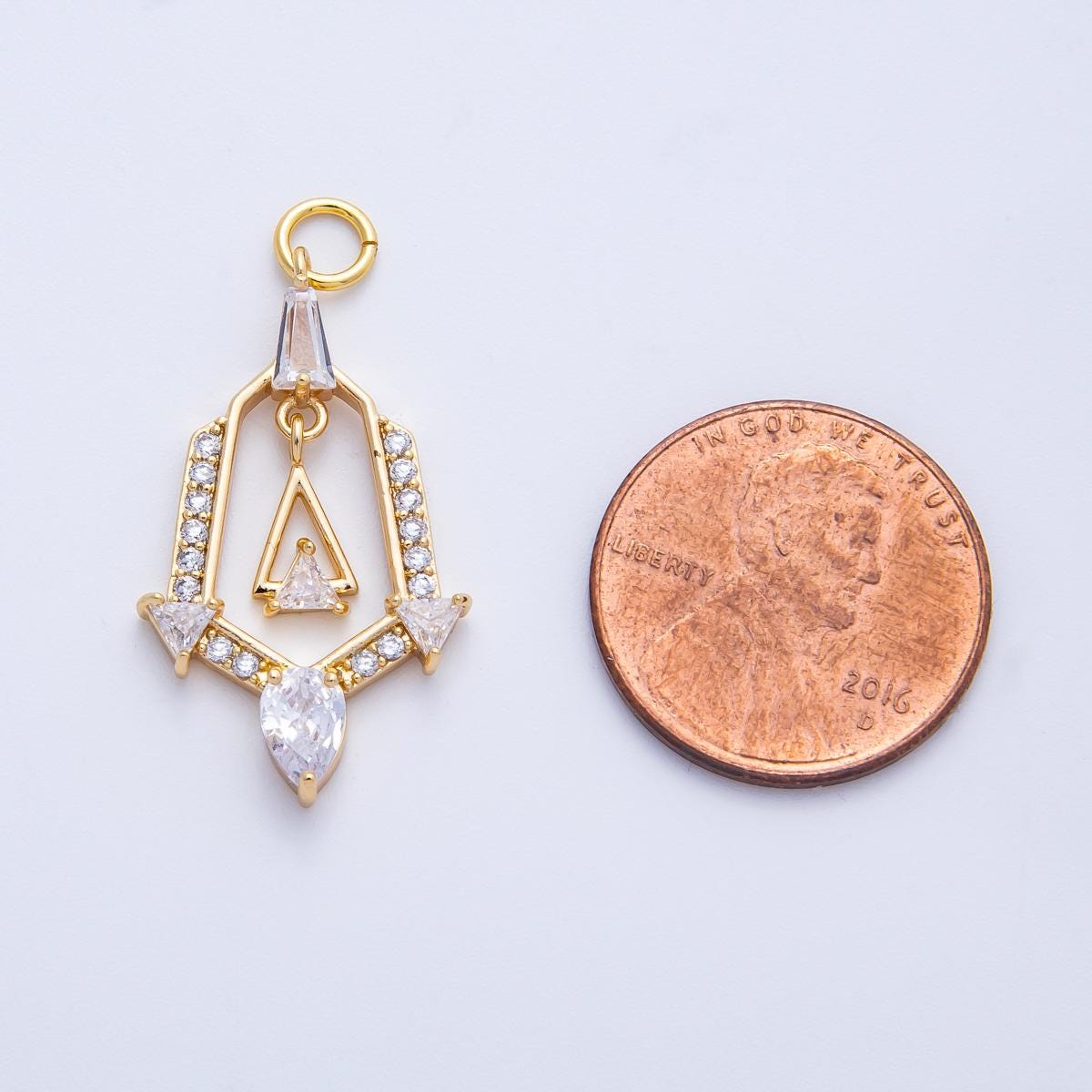 16k gold filled and white gold geometric shield arrow with dangle pendant boho tribal jewelry DIY Making Supply for Necklace | CHARMS-00372