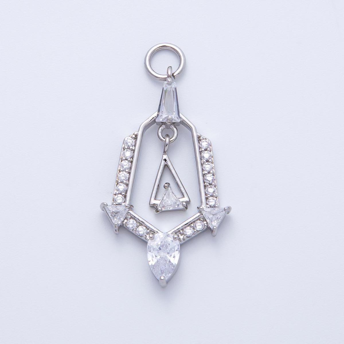 16k gold filled and white gold geometric shield arrow with dangle pendant boho tribal jewelry DIY Making Supply for Necklace | CHARMS-00372
