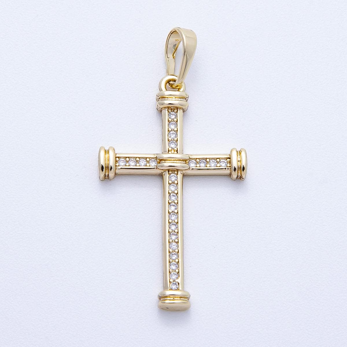 14k Gold Fill Minimalist Cross Pendant Catholic Christian Religious Charm for Necklace Making Charms-00430