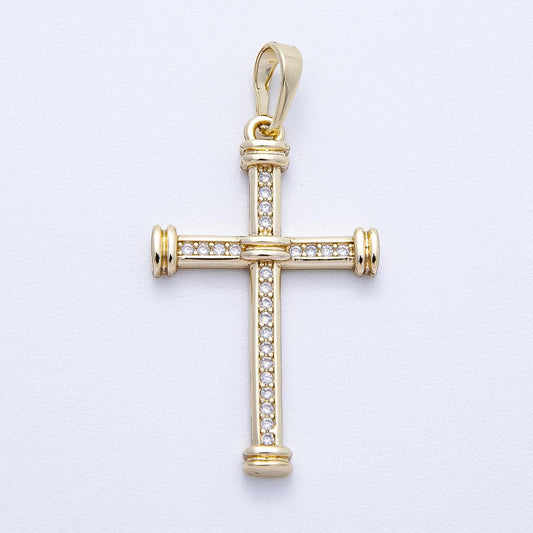 14k Gold Fill Minimalist Cross Pendant Catholic Christian Religious Charm for Necklace Making Charms-00430