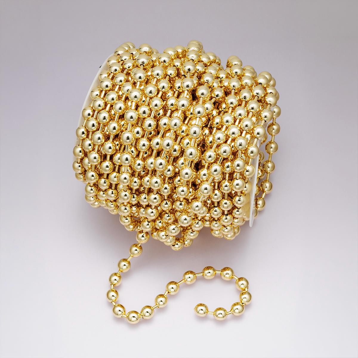 9.6mm ball beads 24k Gold Filled chain by yard, special chain Ball chain, round beads chain for diy craft Roll-1859