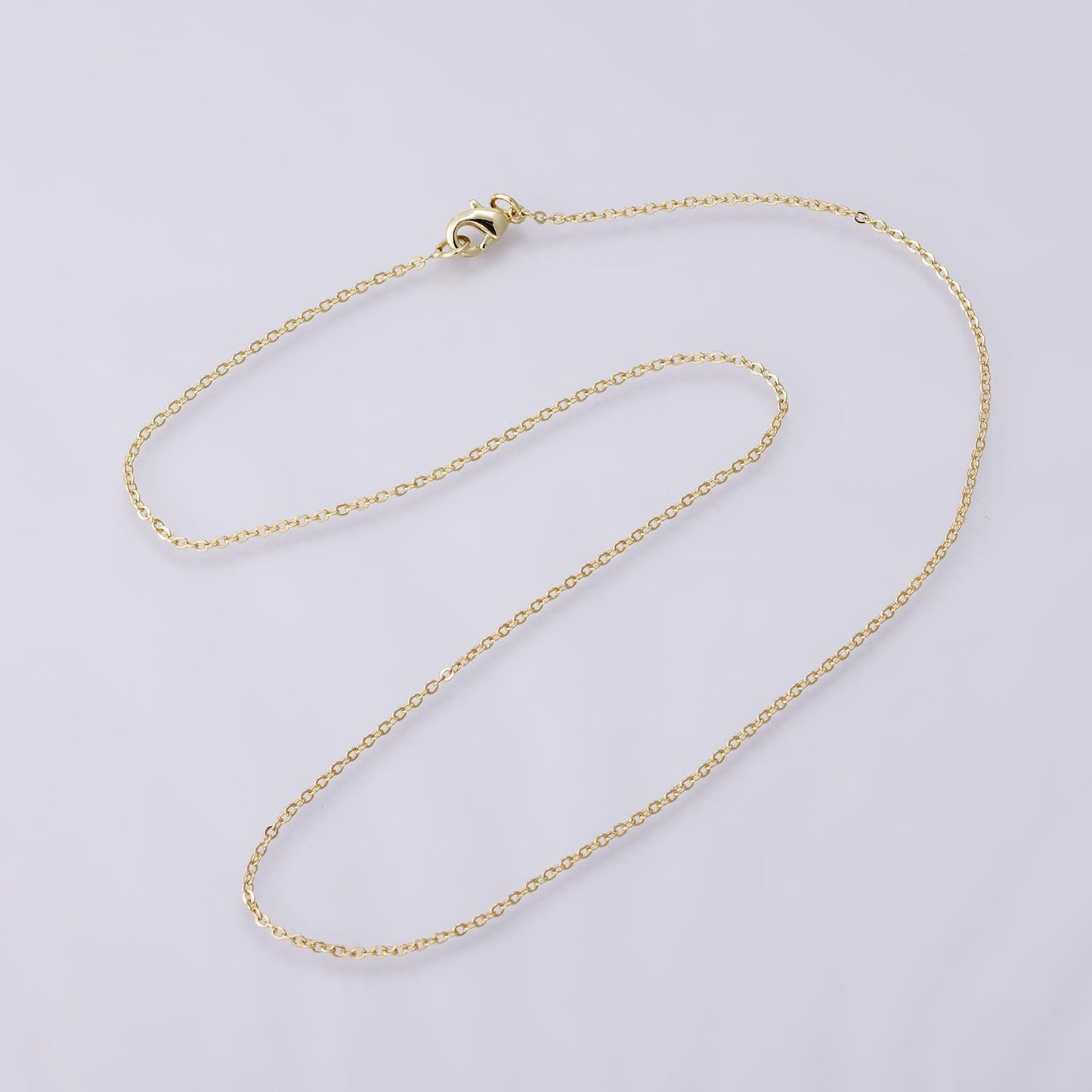 14K Gold Filled 1.2mm Dainty Cable Chain 16.5 Inch Layering Chain Necklace | WA-4170
