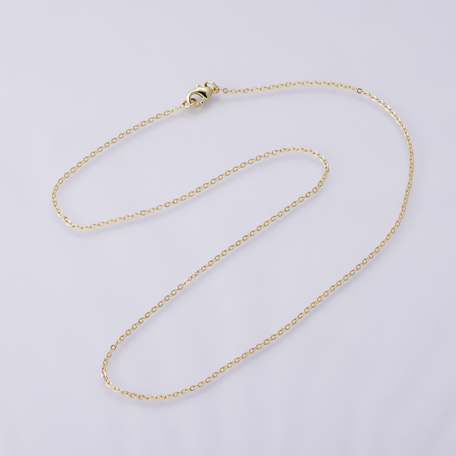 14K Gold Filled 1.2mm Dainty Cable Chain 16.5 Inch Layering Chain Necklace | WA-4170