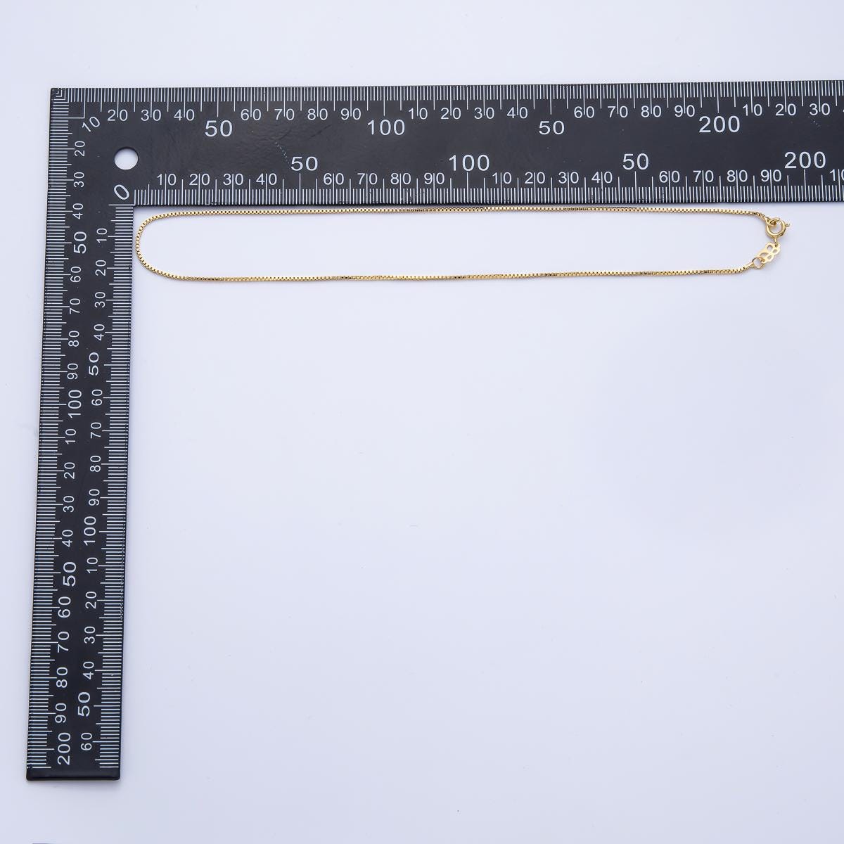 24k gold filled 1.25mm dainty box chain 16 inch chain necklace | WA-4188