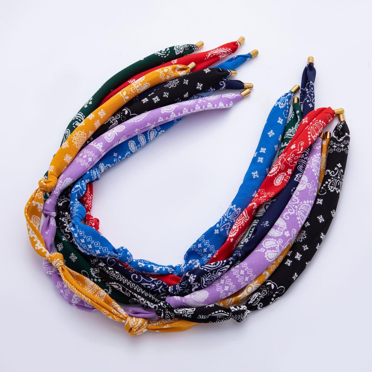 Gold Stainless Steel 25mm Red Blue Green Handmade Bandana Scarf Necklace Twisted Cotton Supply Boho DIY Jewelry Making | WA-04029
