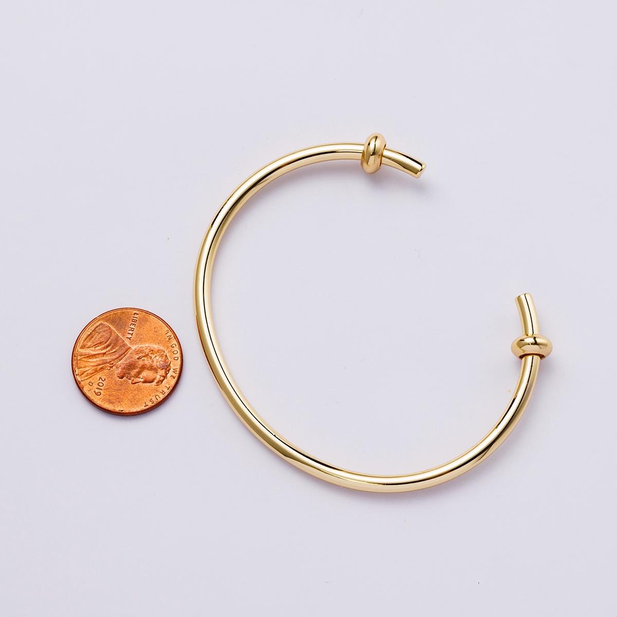 24k Gold Filled Bracelet Cuff Classic Minimalist Bracelet for Charm Dangle Bracelet WA-4259