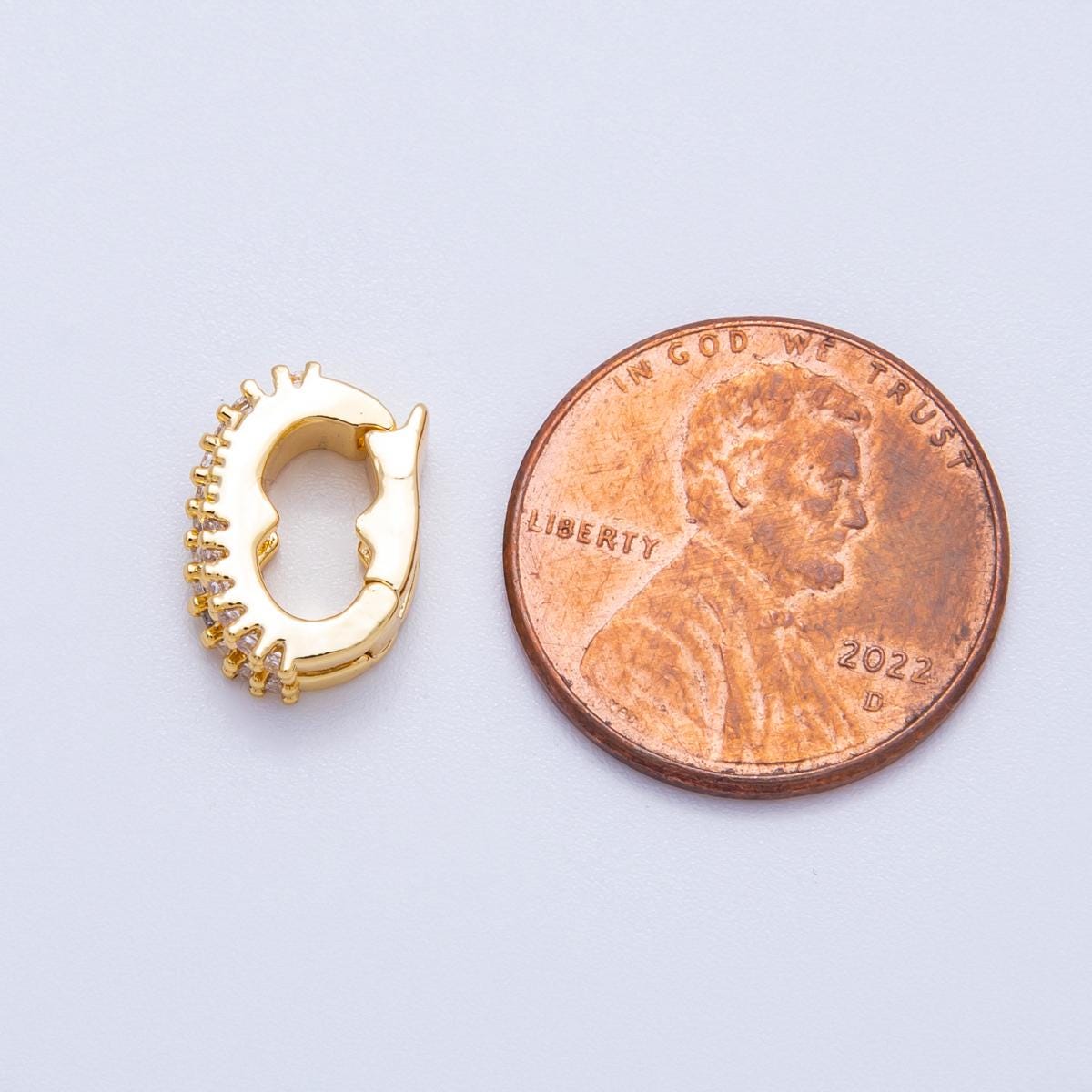 18k Gold Filled Micro-Pave CZ Hinged Bail Double Row Zirconia Necklace Bail Enhancer Jewelry Finding for Charm Holder | FINDINGS-00118