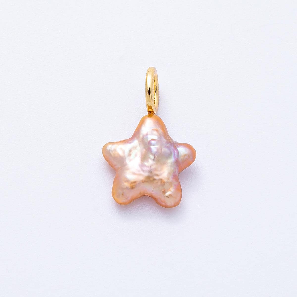 18k Gold Filled 18.3mm Mini Star Baroque Pearl Charms Natural Freshwater Pearl Pendants Celestial Jewelry Making Supply | CHARMS-00432