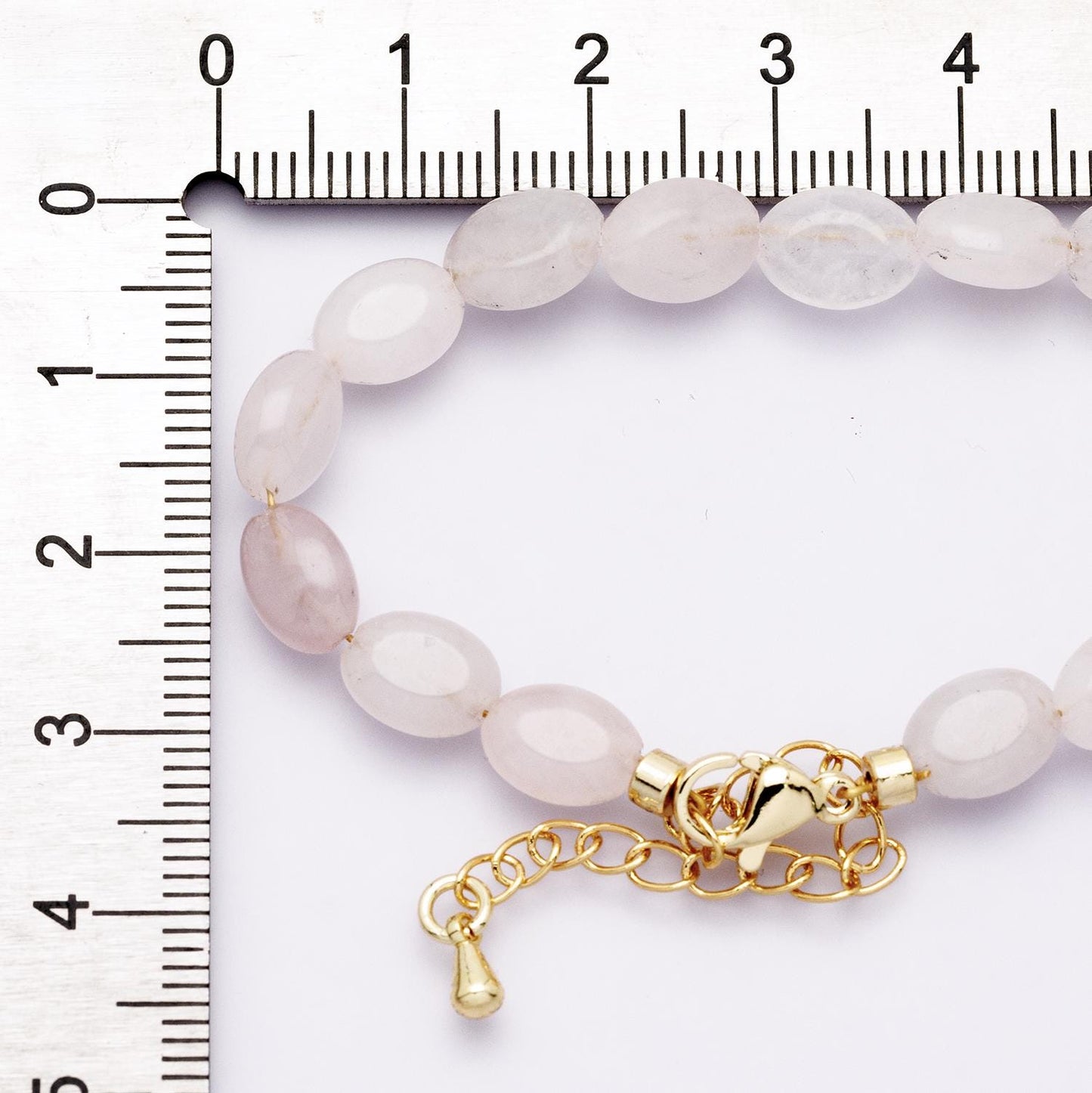 Handcrafted 6.5mm Oval Rose Quartz Tumble Necklace Delicate Pink Crystal Beaded Jewelry Healing Stone Gift for Her Boho Gemstone | WA-04168