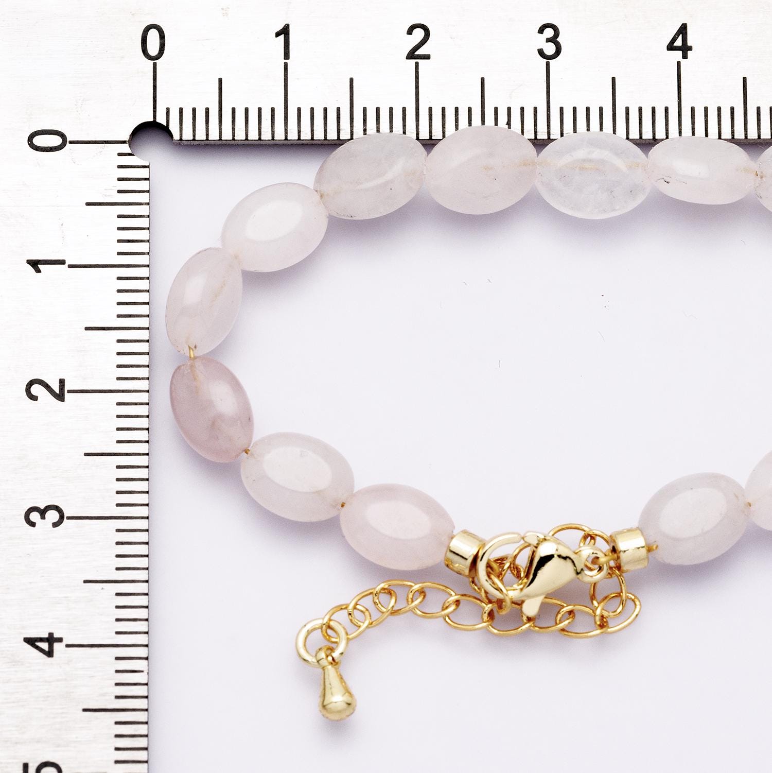 Handcrafted 6.5mm Oval Rose Quartz Tumble Necklace Delicate Pink Crystal Beaded Jewelry Healing Stone Gift for Her Boho Gemstone | WA-04168