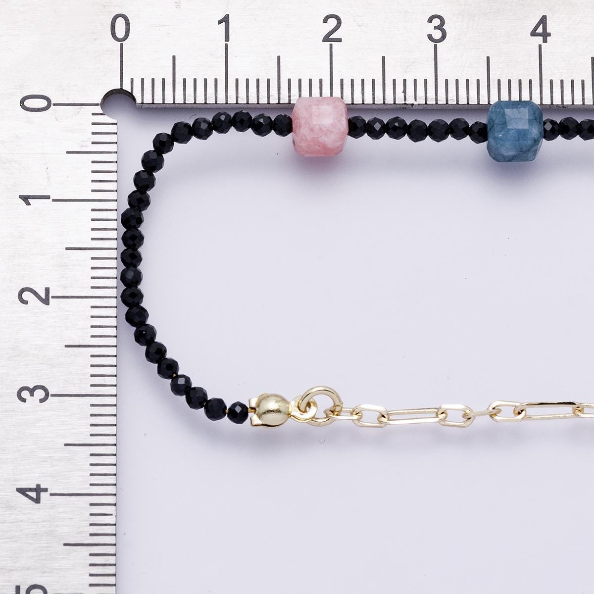17.5K Gold Filled Multifaceted Multicolor Black Onyx Gemstone Handcrafted Necklace for Summer Jewelry Handmade Gift for her | WA-04169